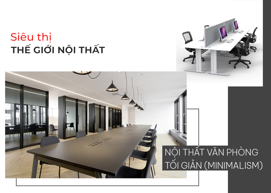 Mẫu nội thất văn phòng đẹp hiện đại cho diện tích văn phòng nhỏ hơn 100m2