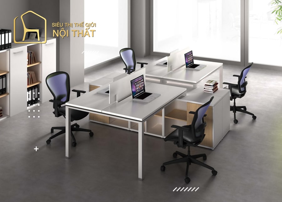 Thiết kế nội thất phòng làm việc 15m2 với nội thất đơn giản gọn gàng
