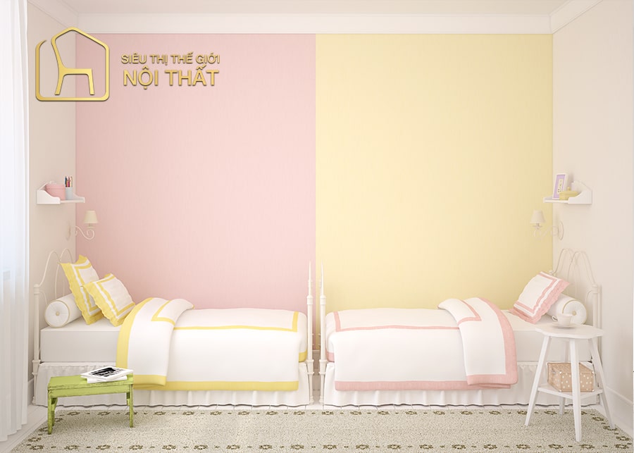 Nội thất phòng ngủ cho bé gái sinh đôi