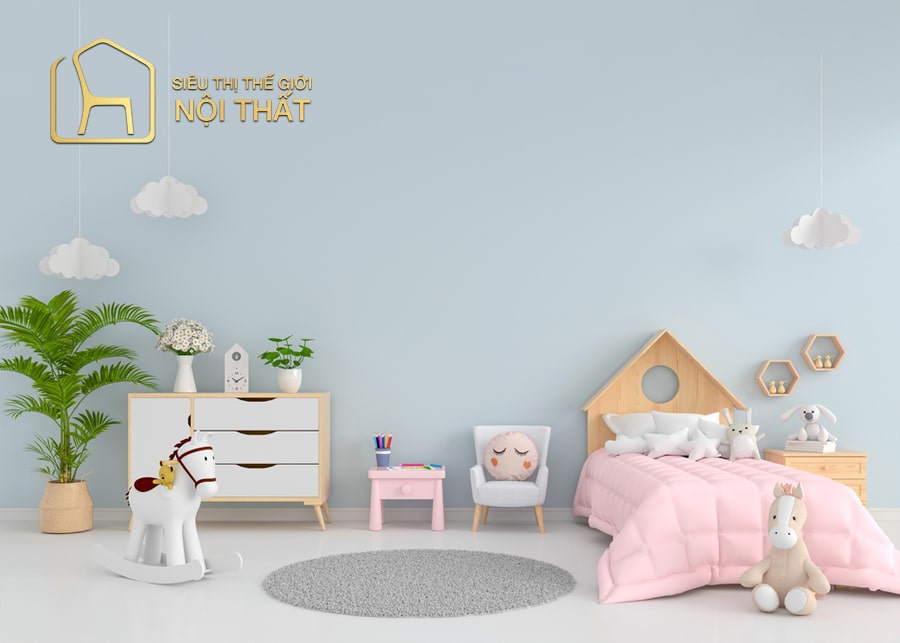 Nội thất phòng ngủ cho bé gái dưới 3 tuổi