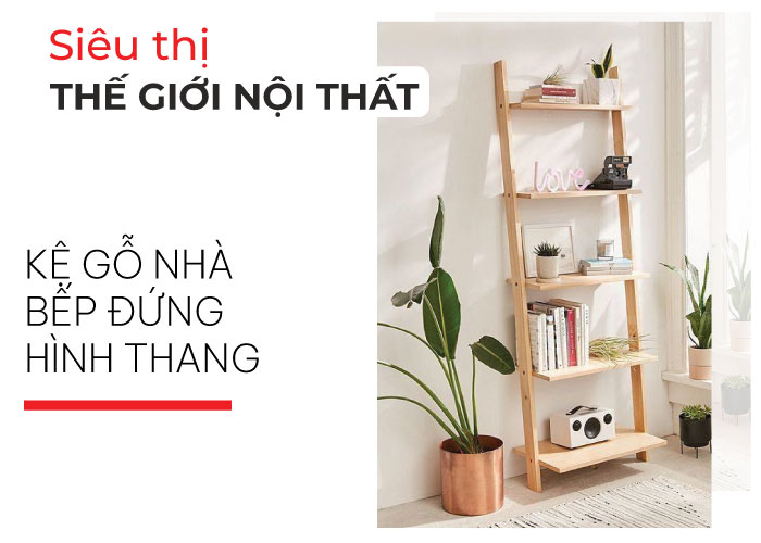 kệ gỗ nhà bếp đẹp