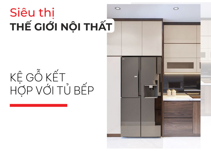 kệ gỗ nhà bếp đẹp