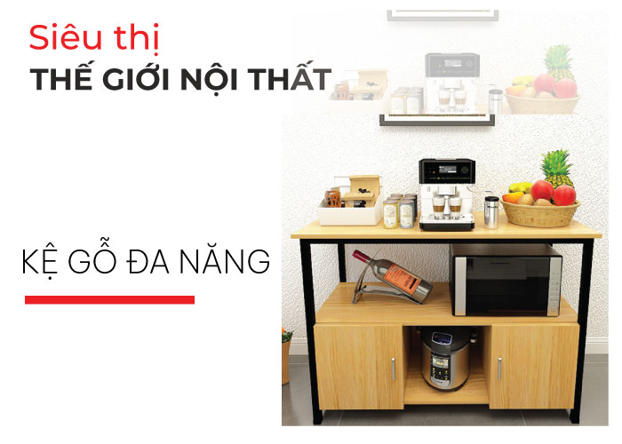 kệ gỗ nhà bếp đẹp