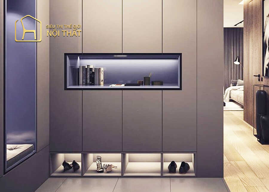 Mẫu thiết kế phòng khách rộng thênh thang với nội thất âm tường