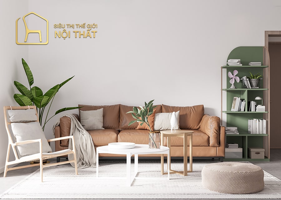 Mẫu nội thất phòng khách nhỏ với nguồn ánh sáng tự nhiên