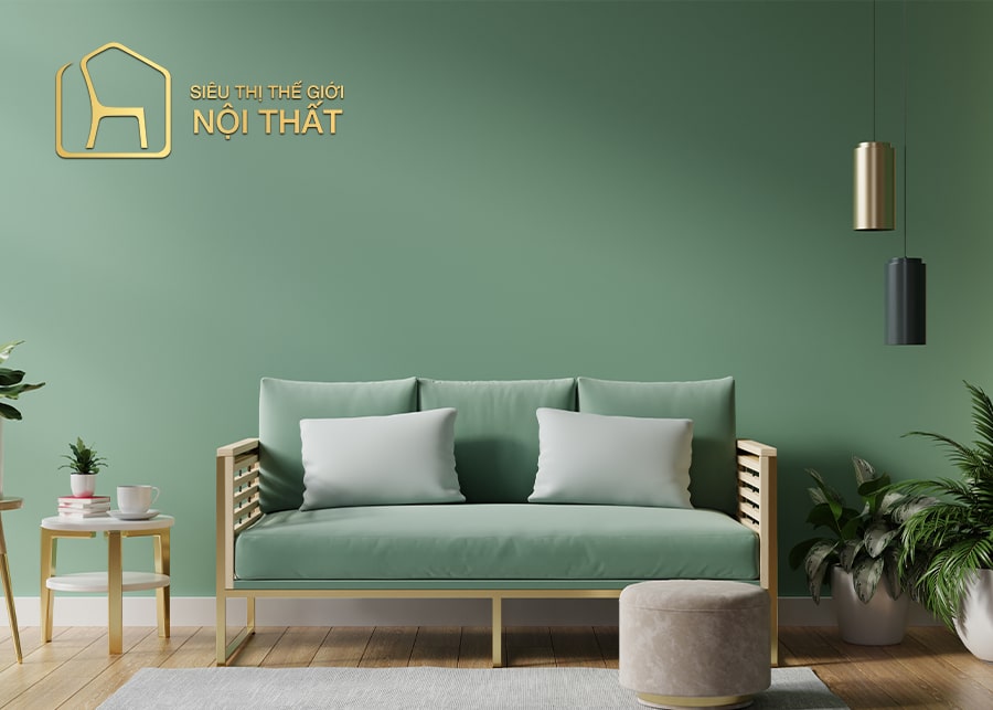 Mẫu nội thất phòng khách nhỏ với màu sắc nổi bật