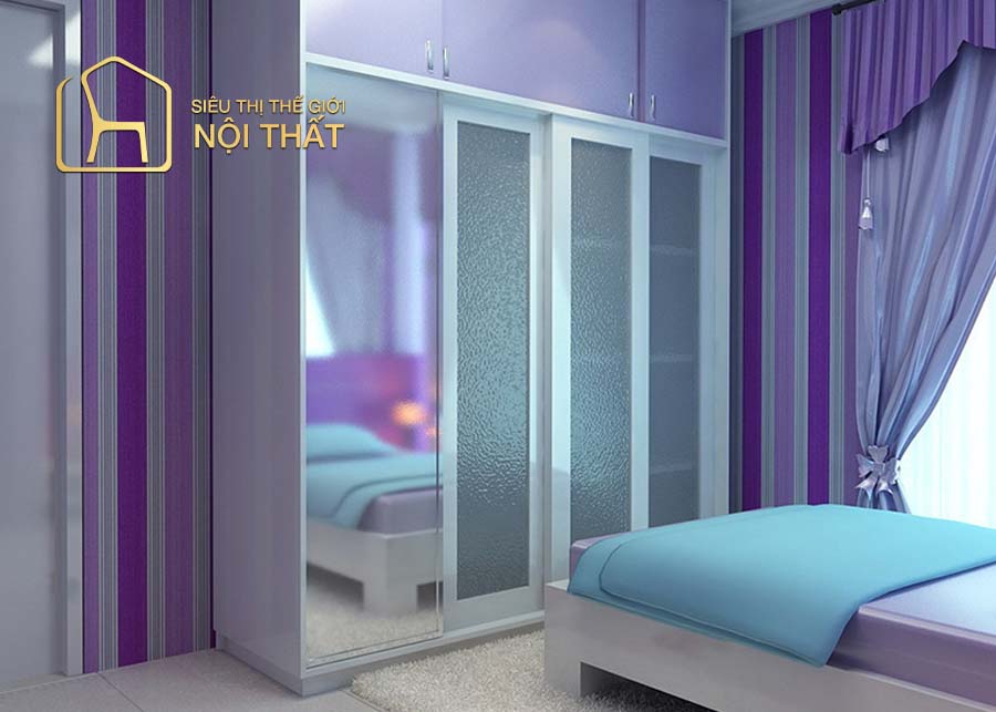 Kiết thiết kế tủ âm tường cho không gian nội thất phòng ngủ Hàn Quốc