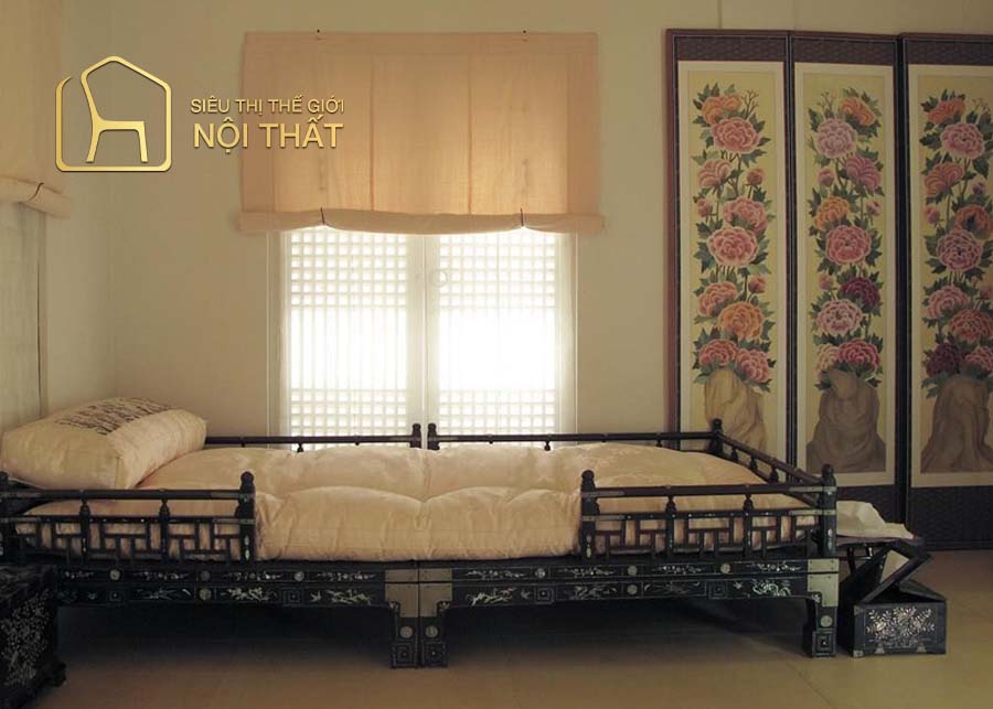 Thiết kế nội thất Hàn Quốc kiểu truyền thống với tone màu sáng và nội thất gỗ