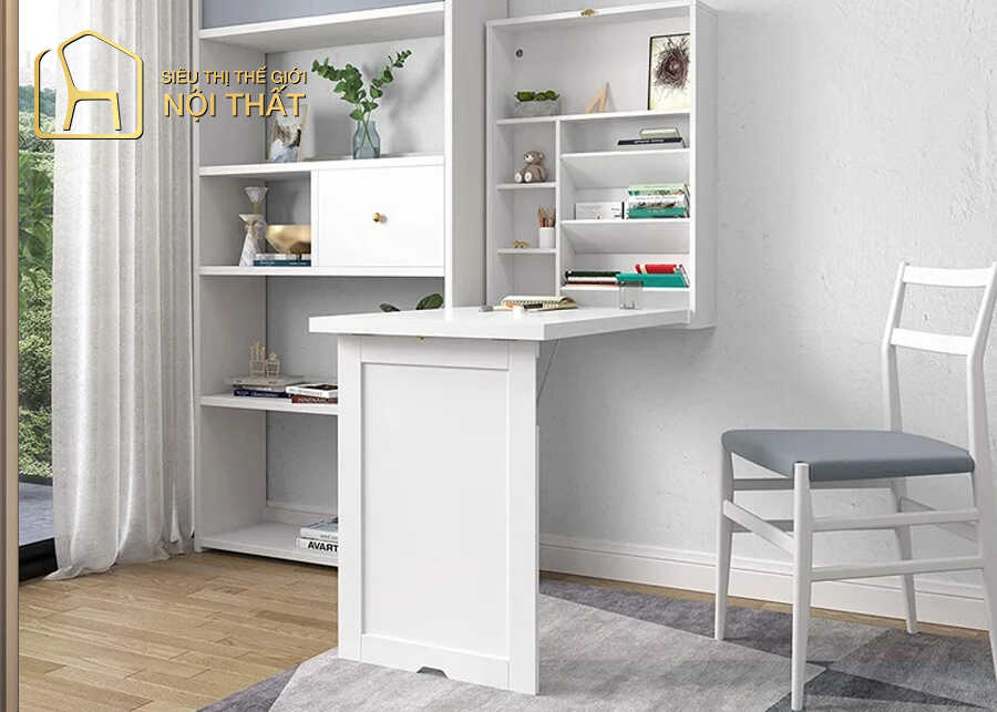 Thiết kế nội thất phòng ngủ thông minh sử dụng tủ quần áo kết hợp bàn trang điểm