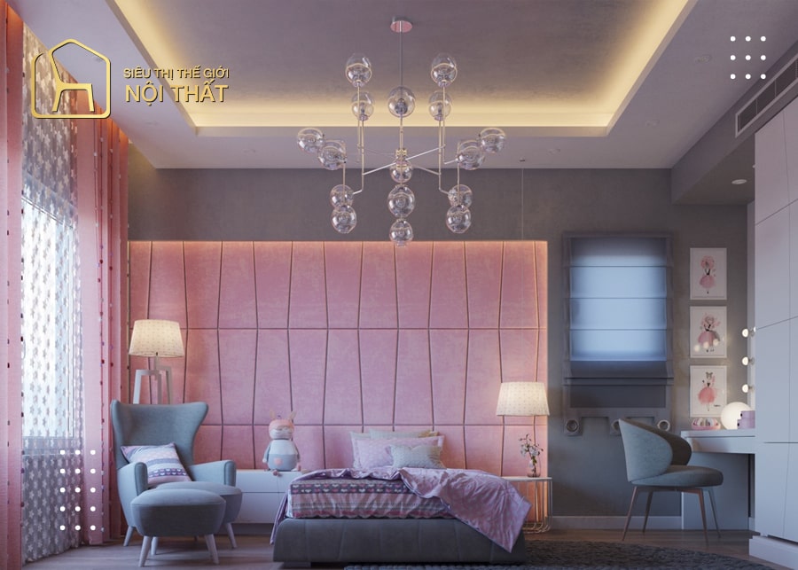 Mẫu thiết kế nội thất phòng ngủ ấn tượng với cách phối màu tạo điểm nhấn giúp không gian cuốn hút