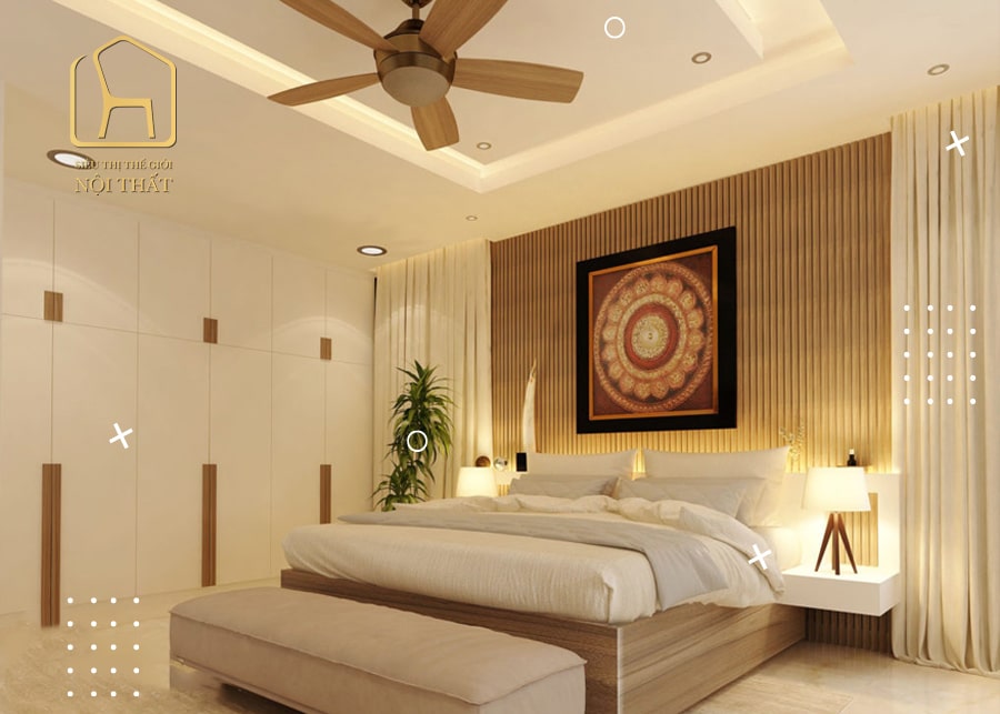 Nội thất phòng ngủ gỗ công nghiệp theo phong cách hiện đại