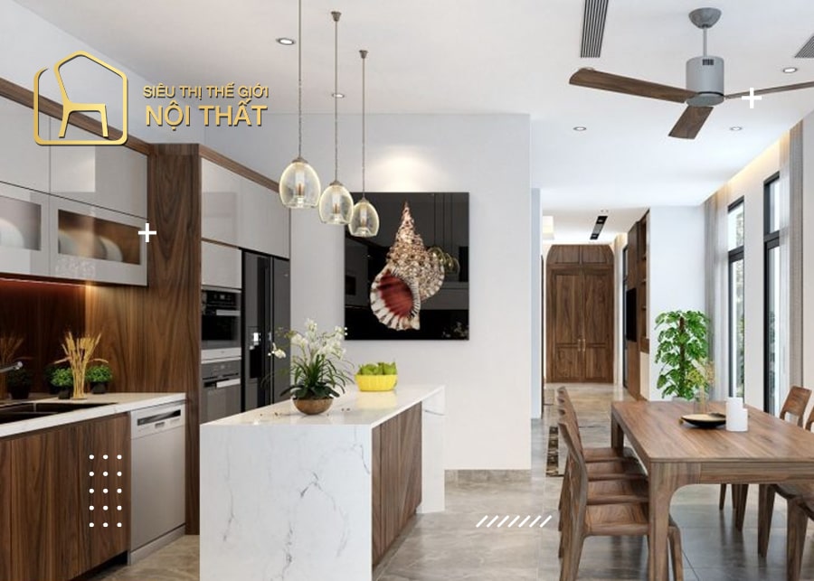Mẫu thiết kế nội thất bếp nhà ống 4m