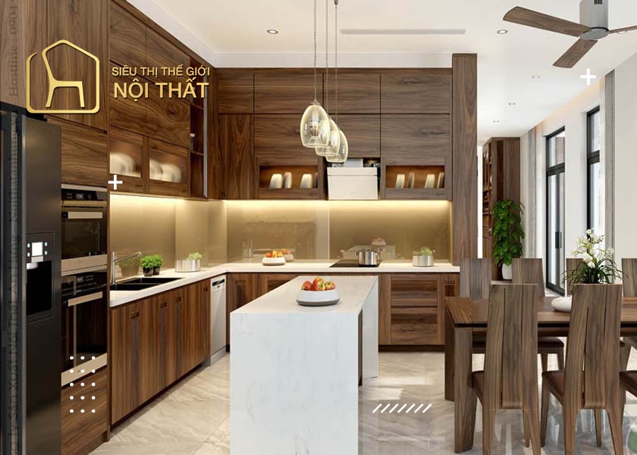 Mẫu thiết kế nội thất bếp nhà ống 4m