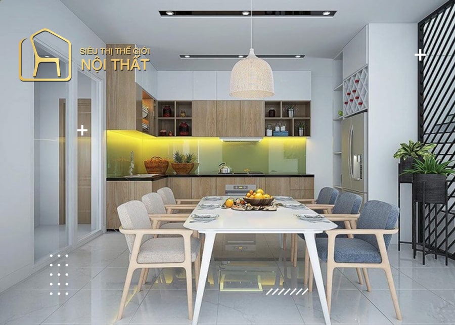 Mẫu thiết kế nội thất bếp nhà ống 5m