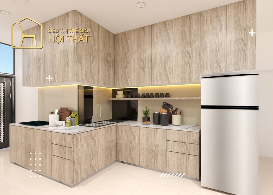 Chọn tủ bếp có kiểu dáng hợp lý cho nội thất nhà bếp nhà ống