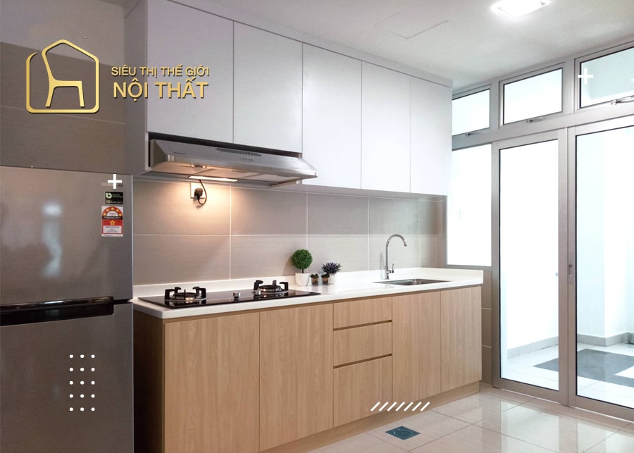 Mẫu thiết kế nội thất bếp nhà ống 3m