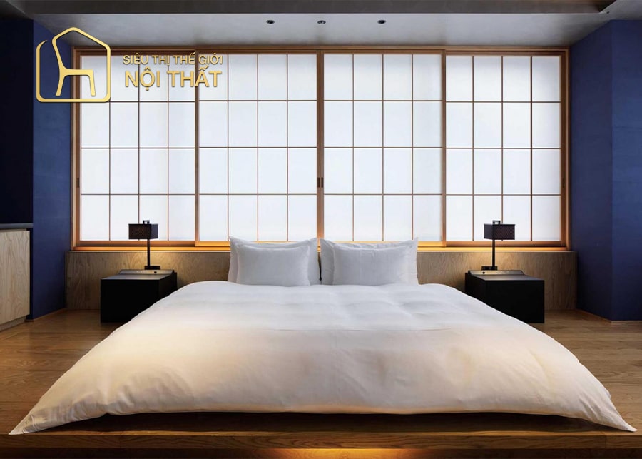 Nội thất phòng ngủ gỗ tự nhiên phong cách Nhật Bản