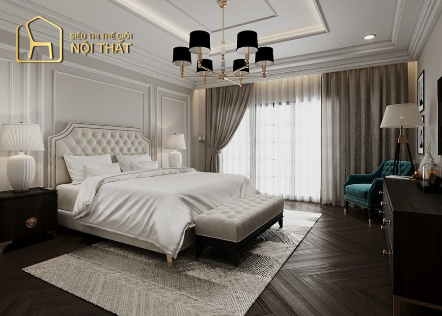 Lựa chọn nội thất phù hợp cho thiết kế phòng ngủ tân cổ điển
