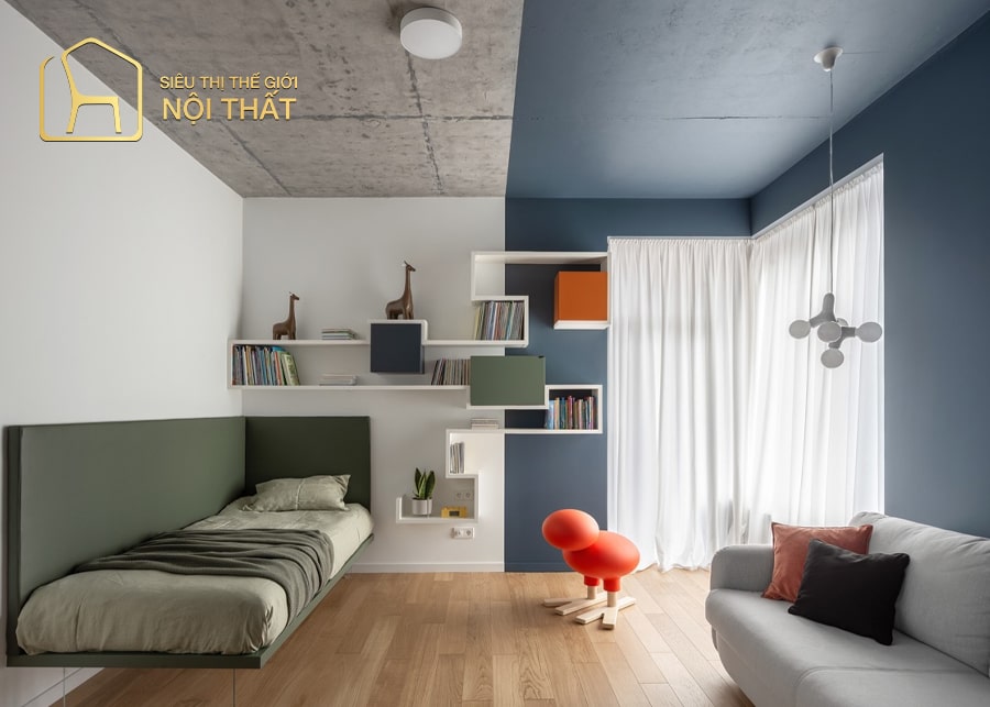 Sử dụng nội thất giường ngủ có thiết kế ấn tượng làm điểm nhấn cho căn phòng của bé
