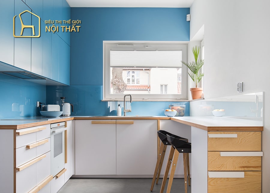 Mẫu thiết kế nội thất hình chữ U cho căn bếp nhỏ