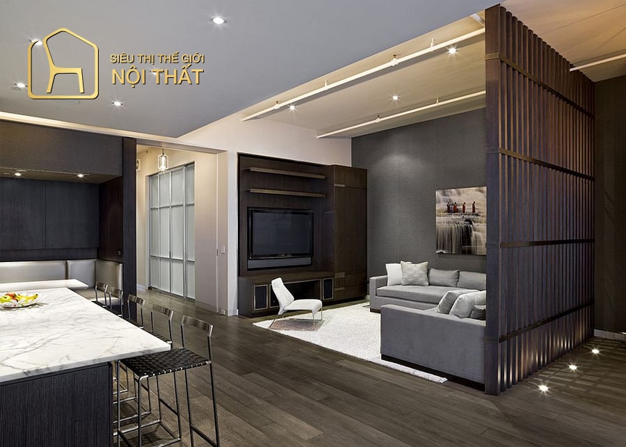 Thiết kế nội thất phòng khách biệt thự đơn giản