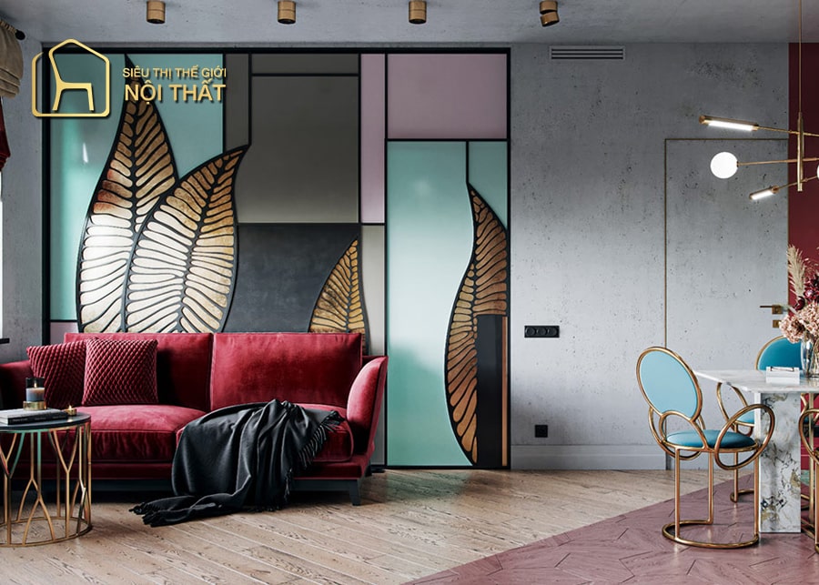 Mẫu phòng khách phong cách Art Deco