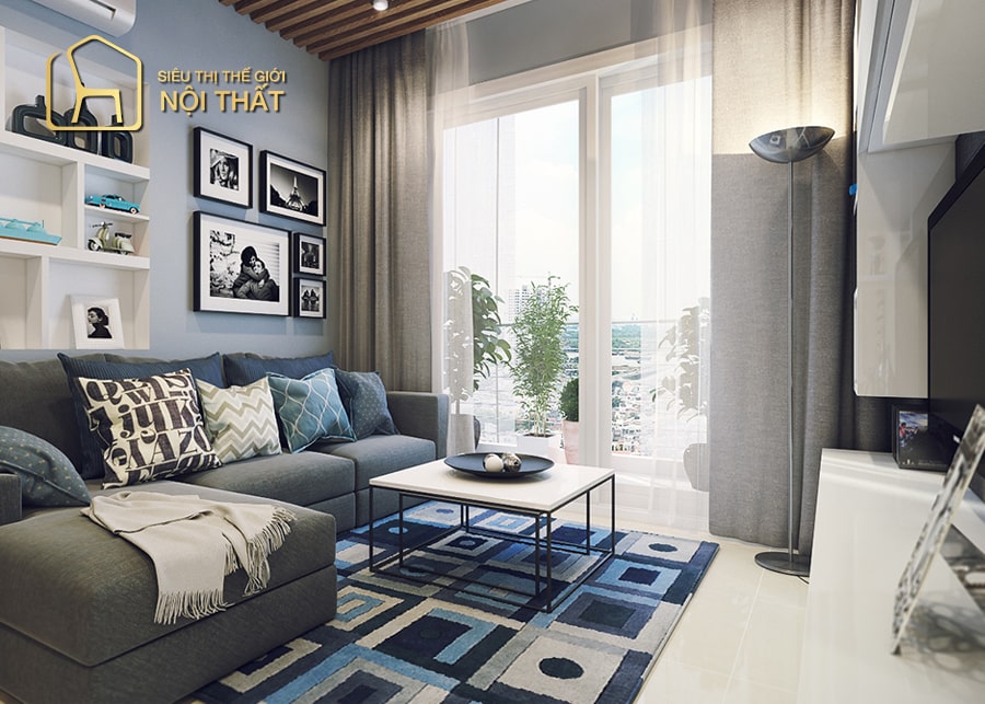 Nội thất phòng khách nhà phố 5m đơn giản