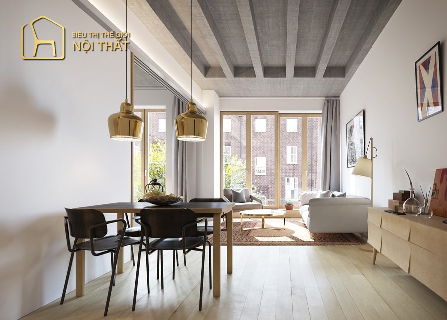 Nội thất phòng khách nhà phố 5m sang trọng