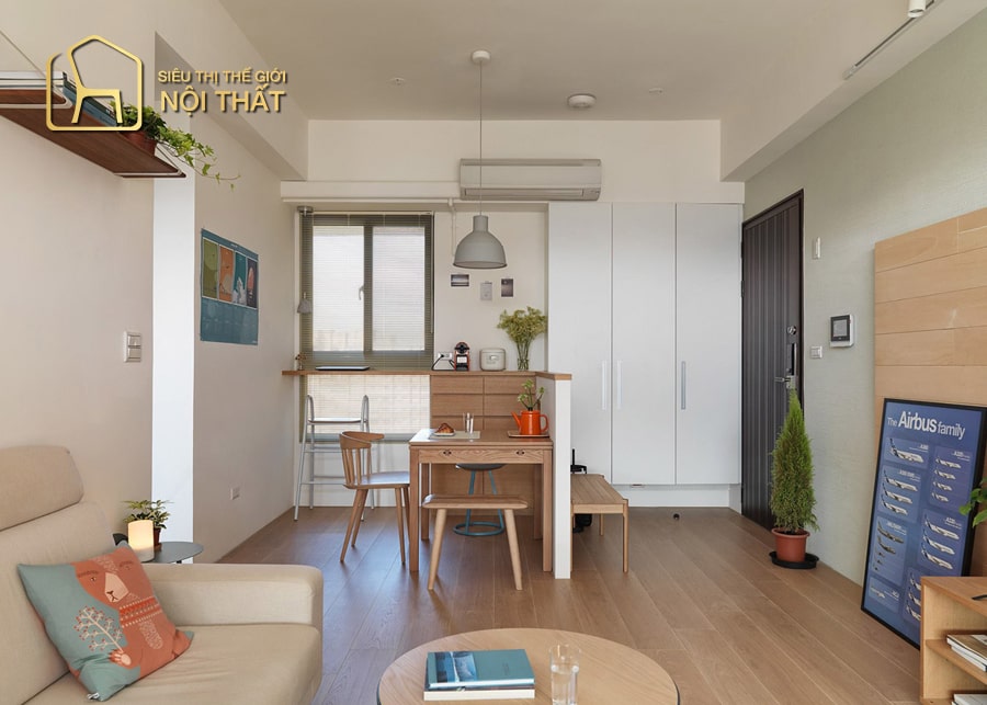 Nội thất phòng khách nhà phố ấm cúng