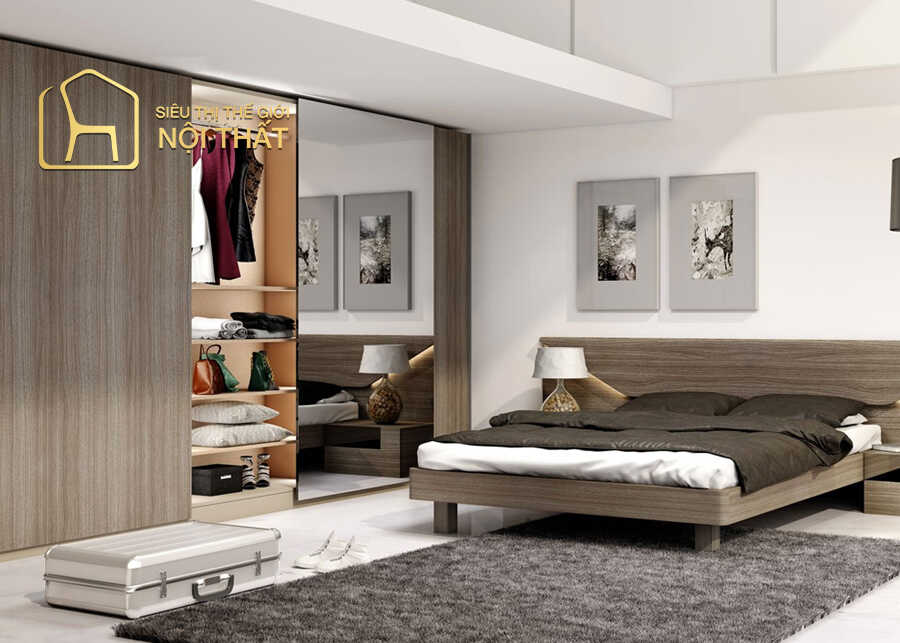 Một không gian phòng ngủ vừa gọn gàng sạch sẽ vừa đơn giản, tinh tế v
