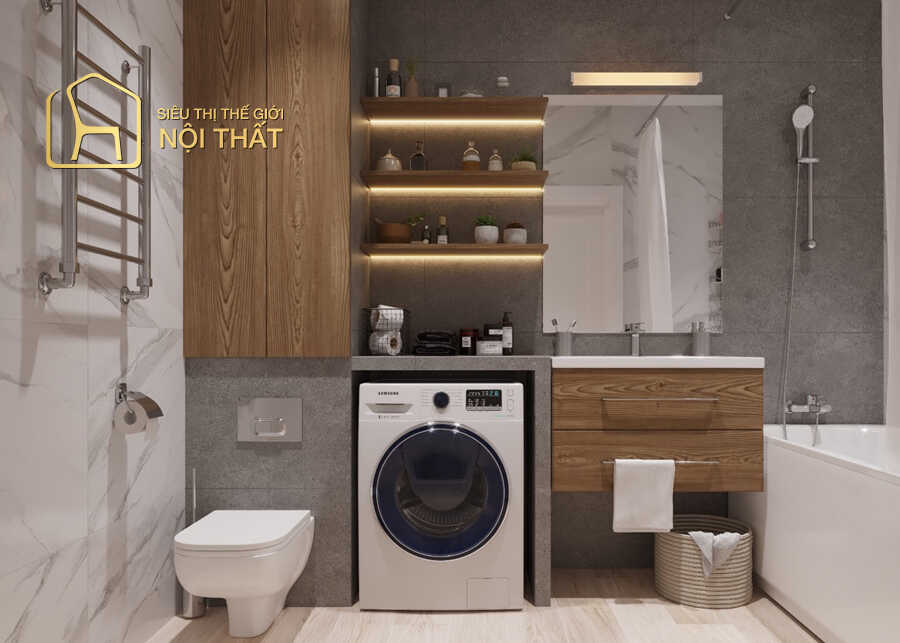 Mẫu phòng tắm hướng đến thiết kế tiện nghi với các thiết bị vệ sinh hiện đại