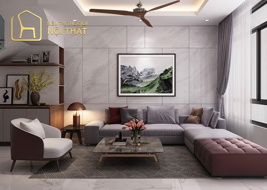 Thiết kế nội thất phòng khách nhà cấp 4 tinh tế và quý phái