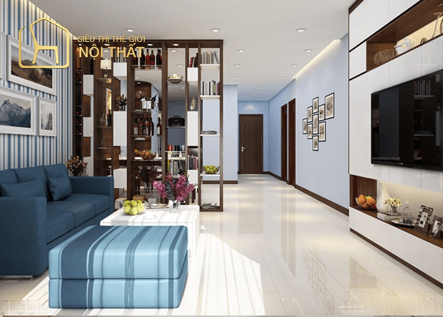 Thiết kế nội thất phòng khách nhà cấp 4 theo phong cách hiện đại với lối thiết kế đặc trưng