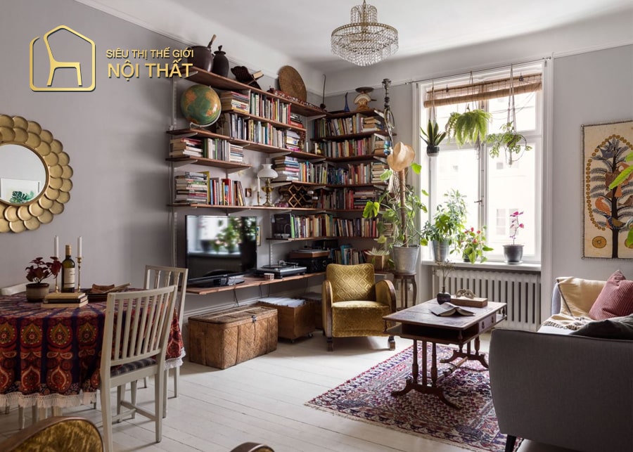 Thiết kế nội thất chung cư 50m2 theo phong cách kết hợp cổ điển và hiện đại