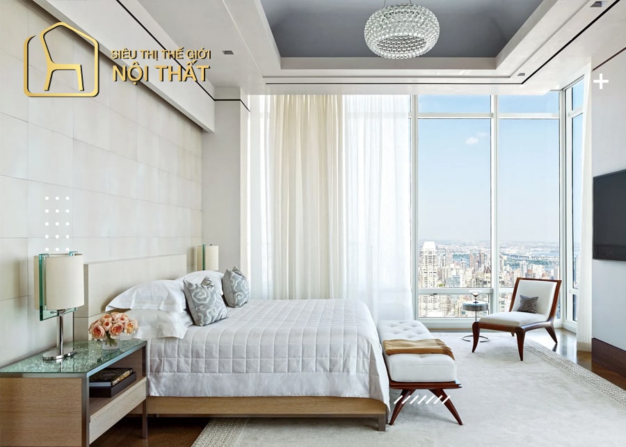 Mẫu thiết kế nội thất phòng ngủ chung cư tối giản
