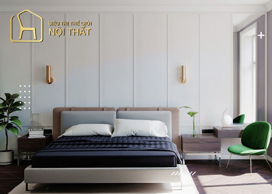 Mẫu thiết kế nội thất phòng ngủ chung cư tối giản