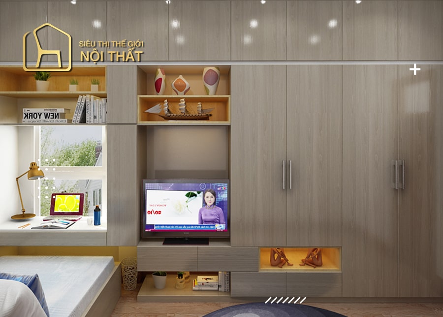 Tiết kiệm chi phí khi sử dụng các mẫu tủ quần áo kết hợp kệ tivi