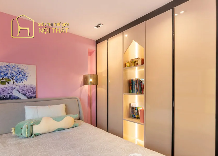 Tủ quần áo cho bé gái phong cách sang trọng