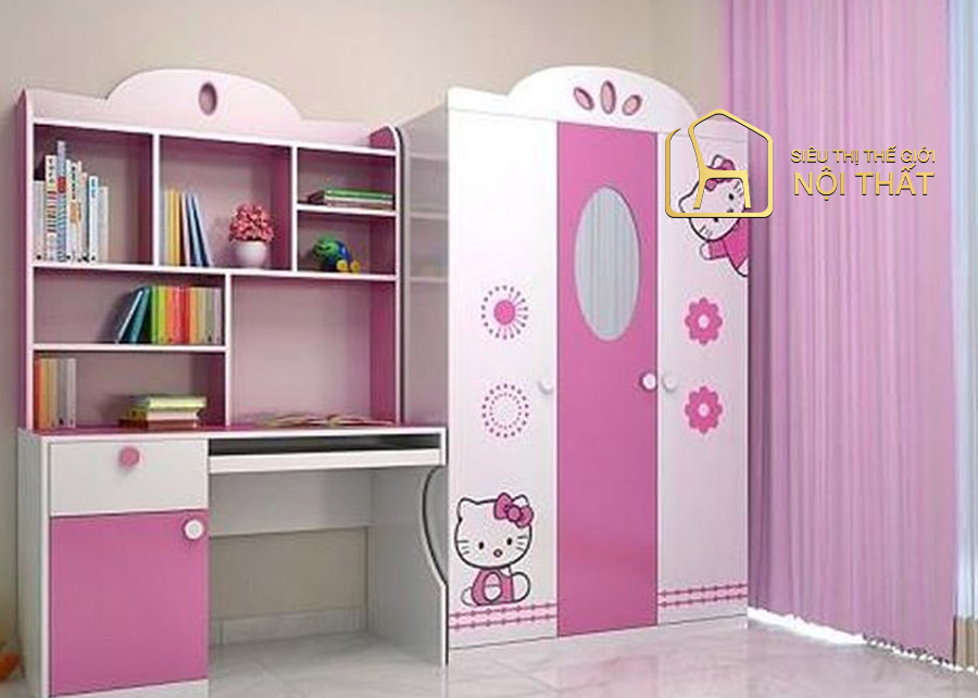 Tủ quần áo thiết kế 3 cánh cho bé