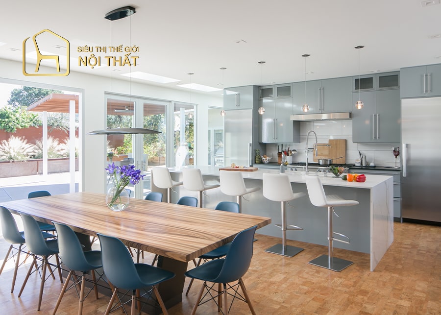 Thiết kế nội thất phòng ăn đa dạng màu sắc
