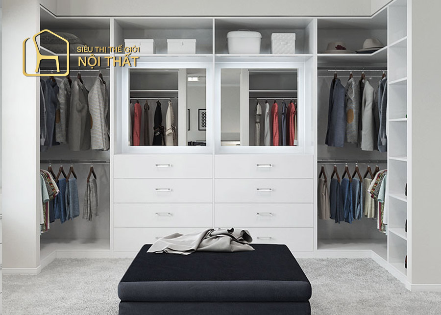 Tủ quần áo Hàn Quốc nhôm kết hợp gỗ công nghiệp