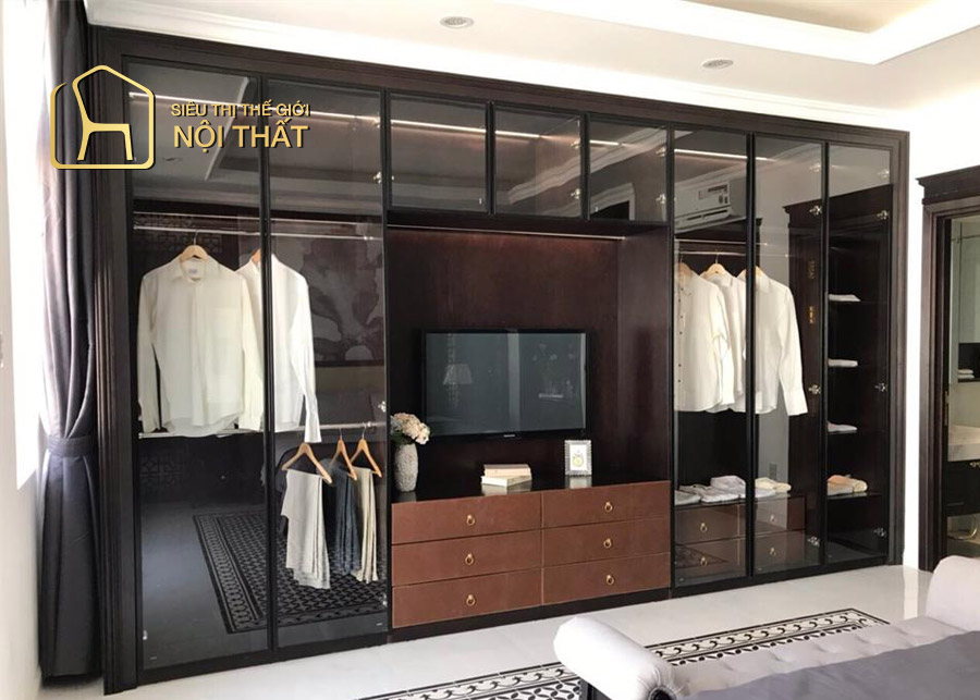 Tủ quần áo kết hợp kệ để đồ