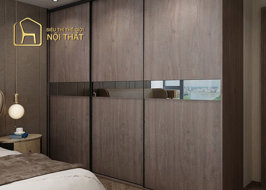 Tủ quần áo Hàn Quốc vân gỗ tự nhiên đẹp mắt