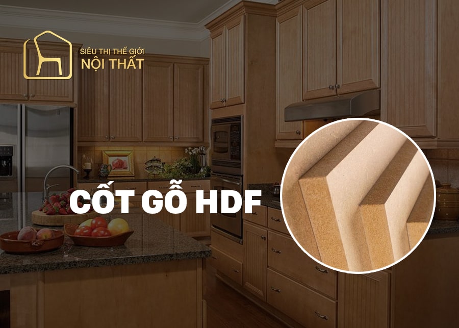 Tủ bếp cốt gỗ công nghiệp HDF