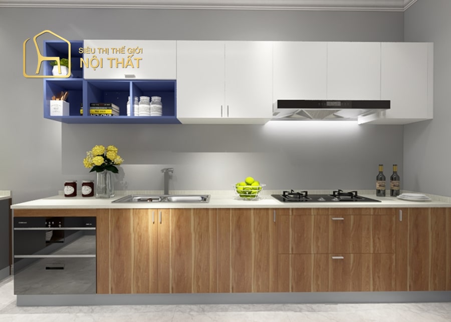 Tủ bếp treo tường giúp tạo không gian trang trí đẹ mắt cho nhà bếp
