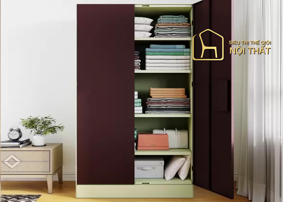 Tủ quần áo vải 2 buồng cửa lùa