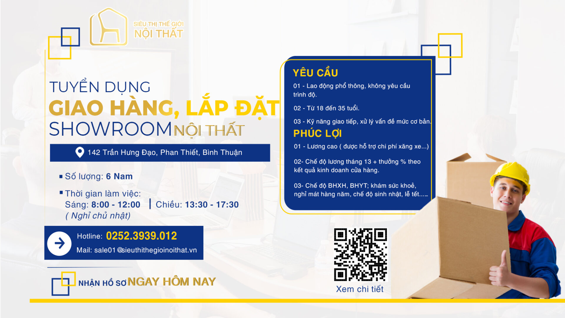 Tuyển dụng nhân viên giao hàng, lắp đặt nội thất