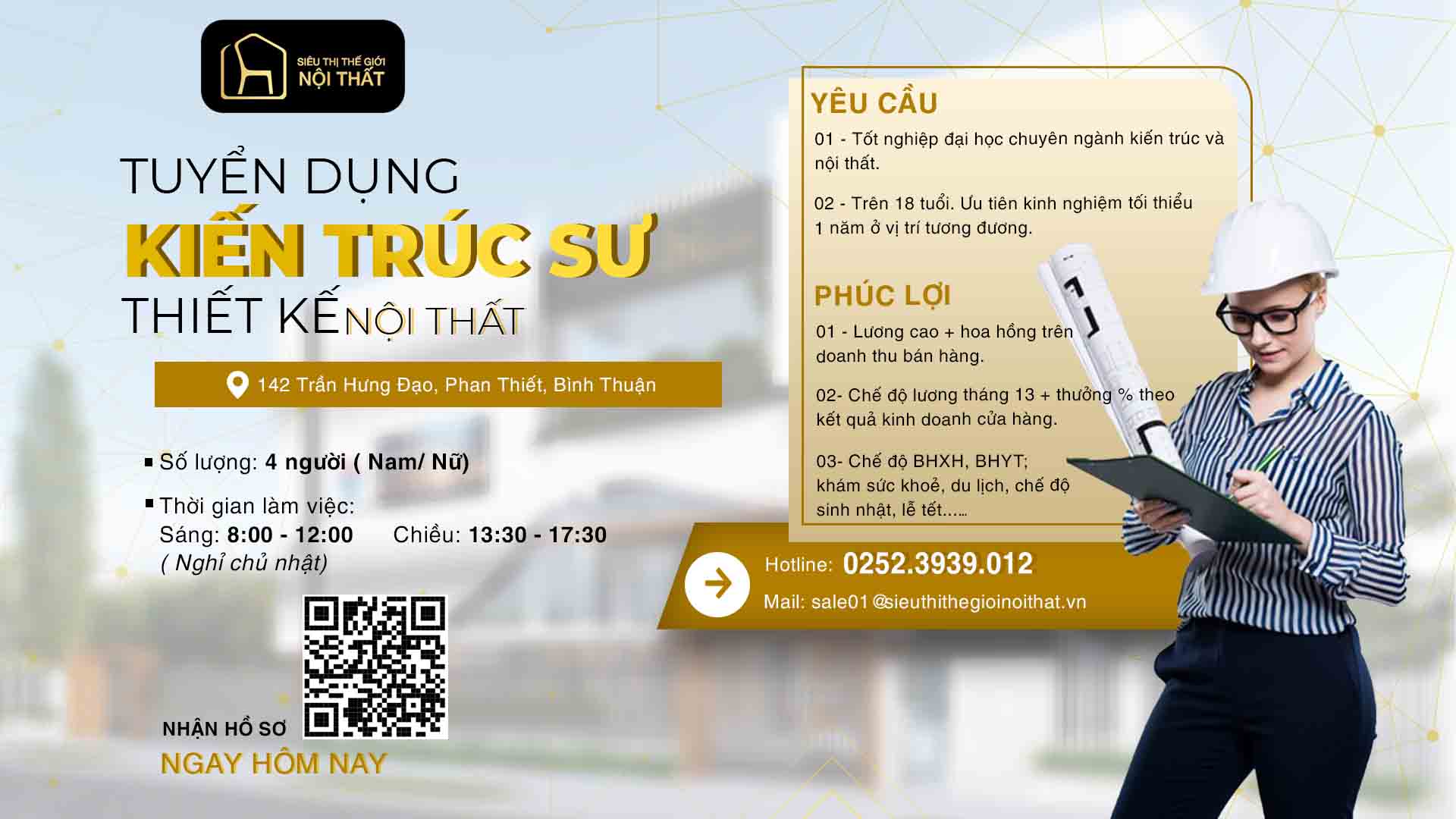 Tuyển dụng kiến trúc sư, thiết kế nội thất