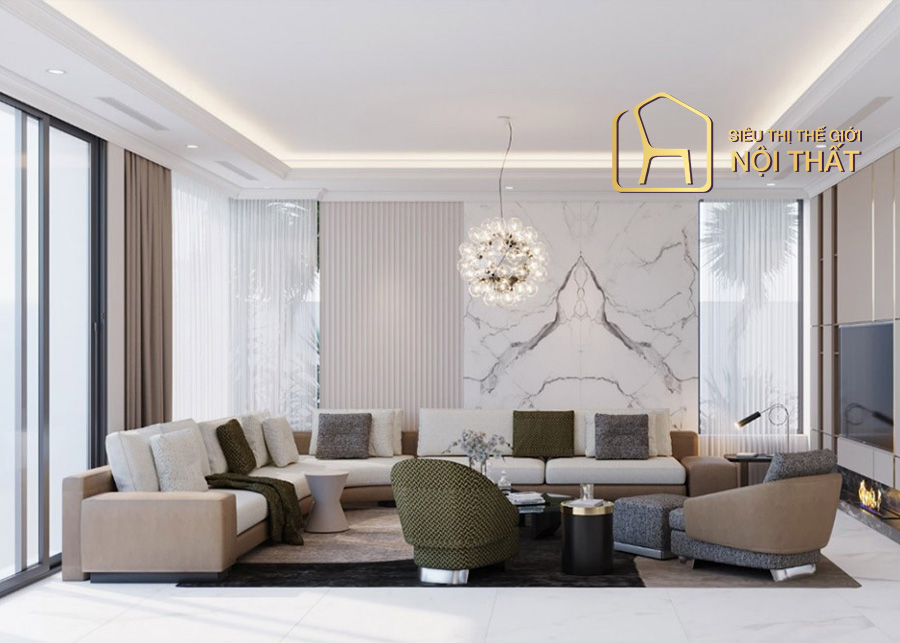 Tuy cao cấp, nhưng trong những thiết kế này cũng sẽ tối ưu tối đa công năng của các món nội thất
