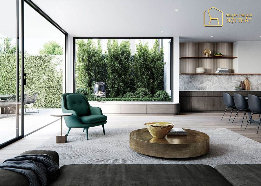 Trong phong cách thiết kế nội thất minimalist các đồ nội thất như bàn ghế, tivi, đồ trang trí thường tối giản đến mức tối đa.